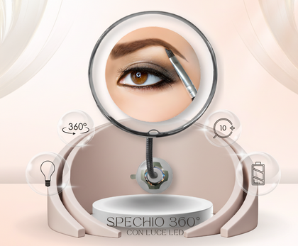 Specchio Cosmetico Ingranditore 10x con Luce LED - miniatura 5