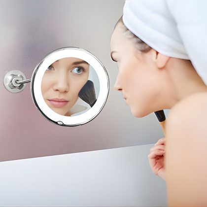 Specchio Cosmetico Ingranditore 10x con Luce LED - miniatura 1