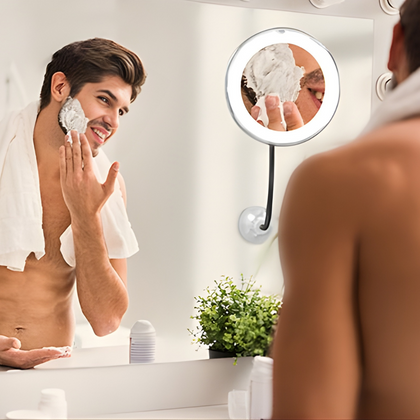 Specchio Cosmetico Ingranditore 10x con Luce LED - miniatura 3